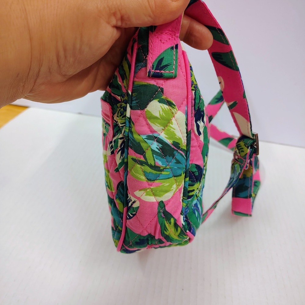 Vera Bradley Pink Floral Quilted Cotton Crossbody Bag 23304-J26 Adjustable strap - Picture 12 of 15
